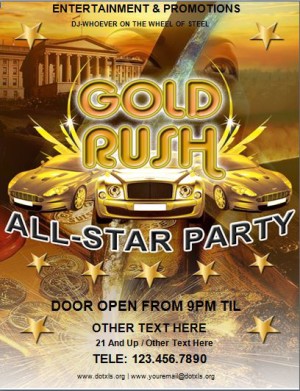 Gold Rush Party Flyer Template | Word &amp; Excel Templates