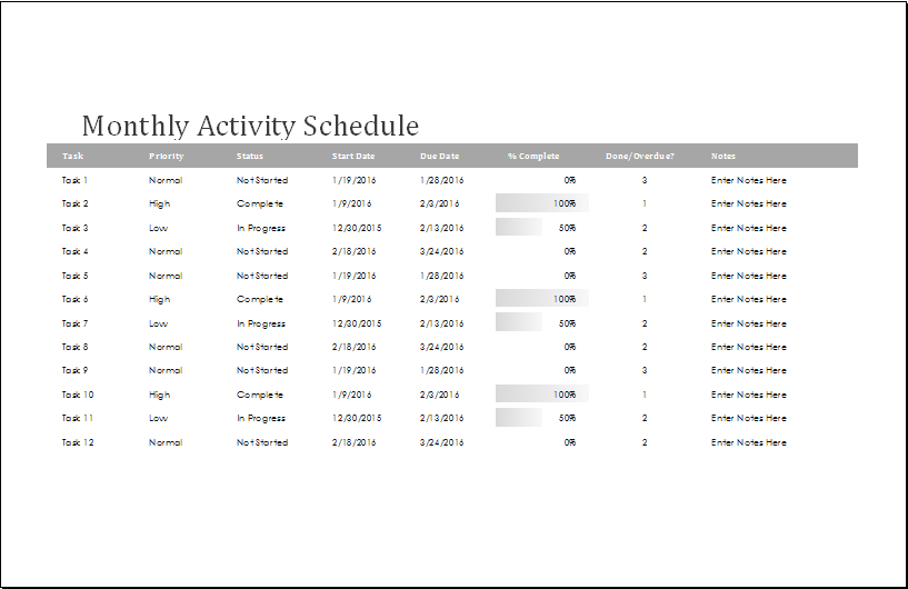 4 MS Word Excel Customizable Schedule Templates Word Excel Templates