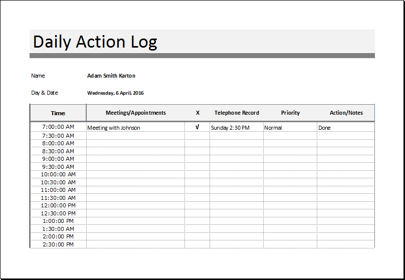 How To Create A Daily Work Log In Excel