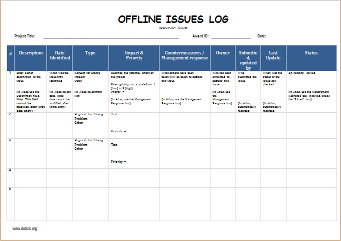 issue-log-templates-6-free-word-excel-pdf-formats