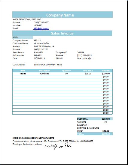 Sales Receipt Template Excel from www.dotxls.org