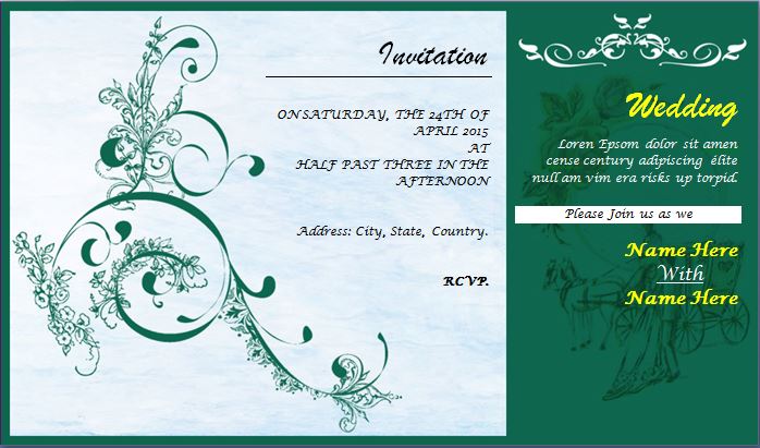 Wedding Invitation Card Templates