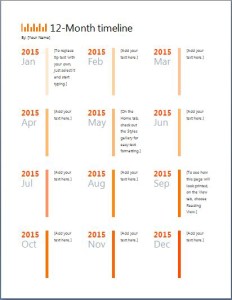 Twelve Months Timeline Template