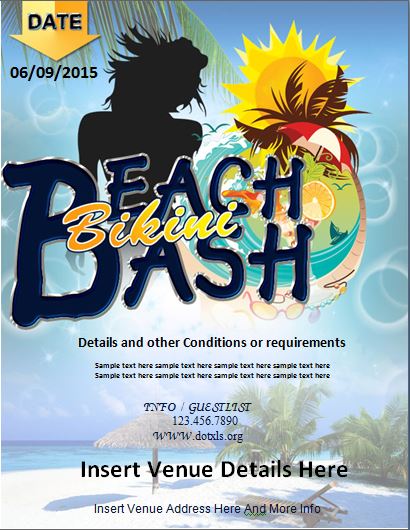 Beach Bikini Party Flyer