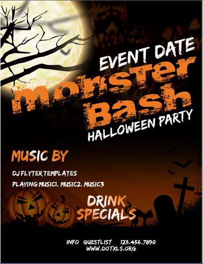 Ms Word Halloween Party Flyer Template Word Excel Templates