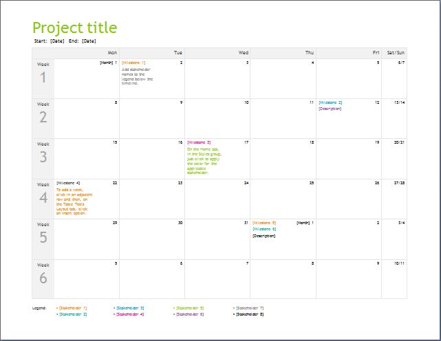 Project Planning Timeline Template