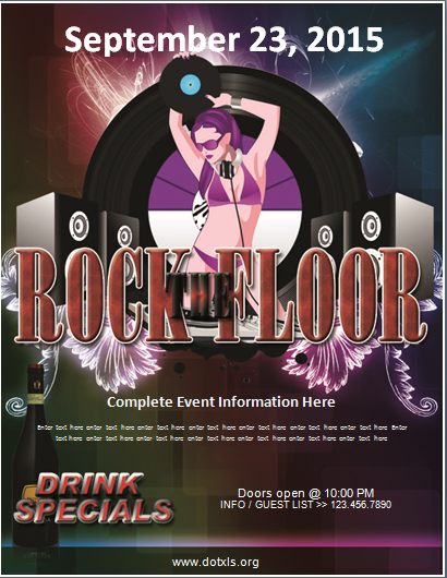 Rock the Floor Party Flyer