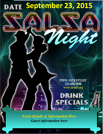 Salsa Night Dance Club Party Flyer