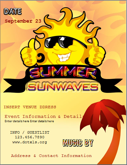 Summer Sun Wave Party Flyer