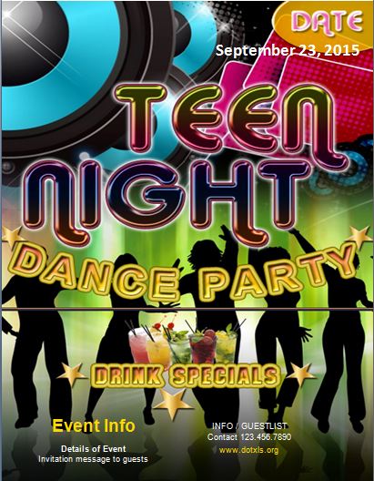 Teen Dance Party Flyer