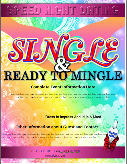 MS Word Speed Dating Night Flyer Template