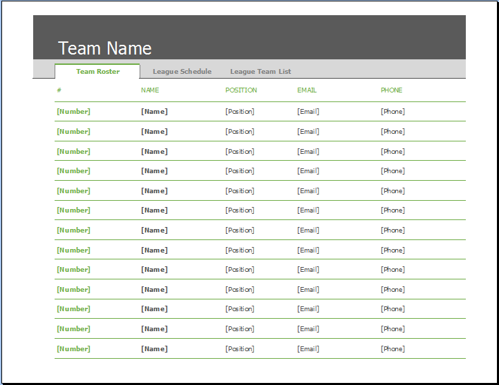 Roster Template Word from www.dotxls.org