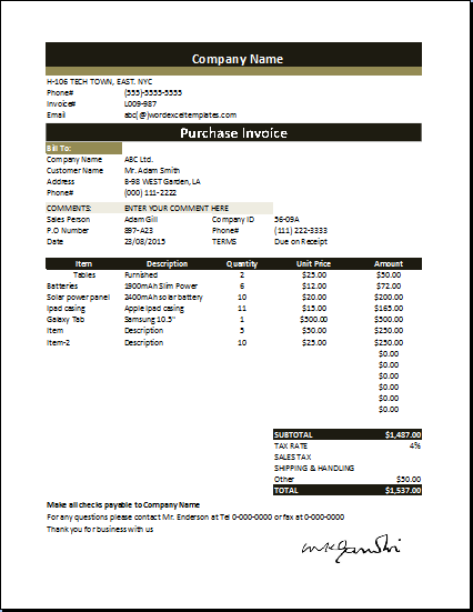 Purchase Invoices