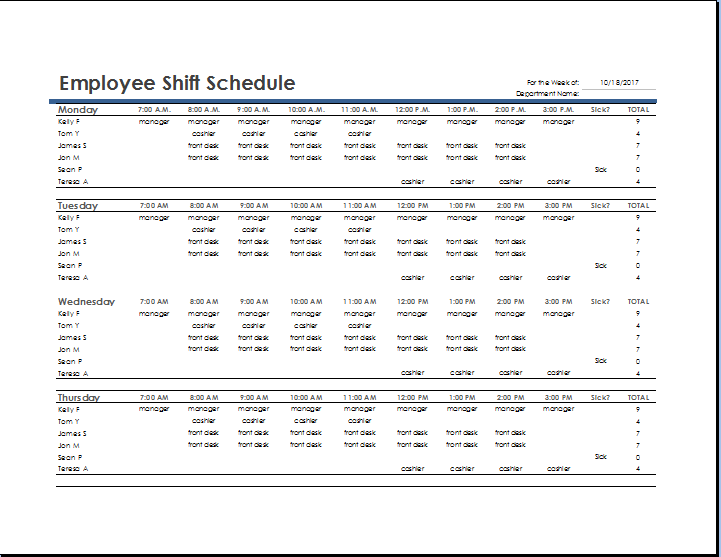 Vacation Schedule Template Excel 2017 Ms Excel Templates