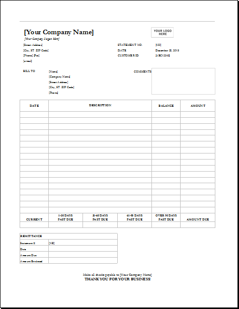 4 Customizable Invoice Templates For Excel Word Excel Templates