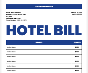 Hotel Invoice Template