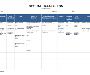 Offline Issues Log Template