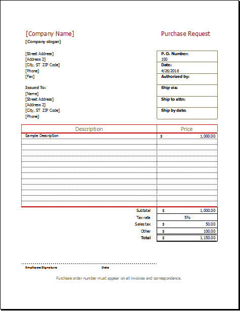 Purchase Request Form Templates | 16+ Free Docs, Xlsx & PDF Formats