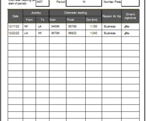 Vehicle Logbook Template