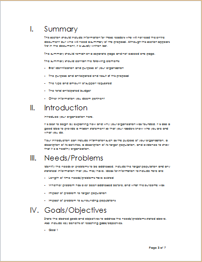 Project outline template