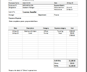 Expense Claim Form