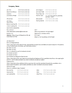Job description form