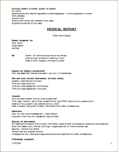 Medical Report Layout Template