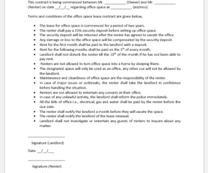 Office Space Lease Contract