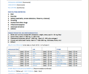 Yearly Physical Examination Form