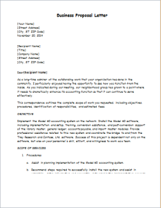 business proposal letter