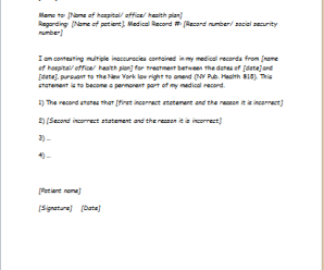 Inaccurate Medical Record Statement
