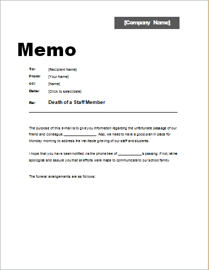 Employee Memo Template from www.dotxls.org