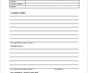 Customer Complaint Forms