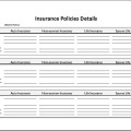Insurance Policies Record sheet