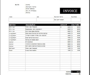 Maid Services Invoice