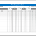 Price Comparison Sheet