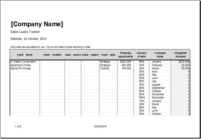 Sales Lead Tracking Template from www.dotxls.org