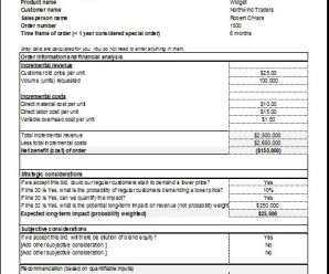 Special Order Pricing Sheet