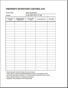 Property Inventory Template for EXCEL
