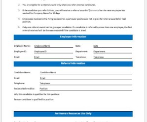 Employee Referral Form Templates