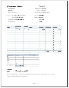 Excel Salary Slip Template