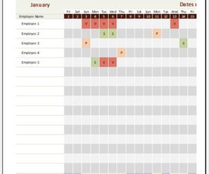 Staff Holiday Planner Template