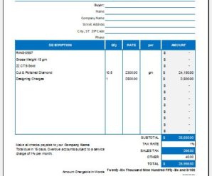 Jewelry Invoice