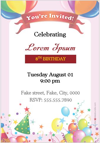 10 Birthday Invitation Cards for MS Word Users | Word ...