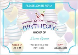 Invitation card for birthday