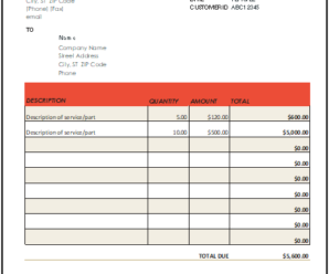 Computer Repairing Bill Format