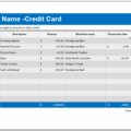 Credit Card Use Personal Log