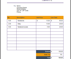 Stationery Bill Format & Template